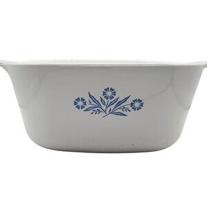 Corning Ware Blue Cornflower 2.5 Qt P-2 1/2-B Casserole Dish white blue floral
